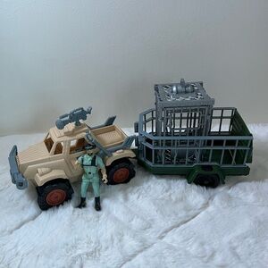 Jurassic World Dino Capture Truck Jeep Cage Trailer Figure Toy Set